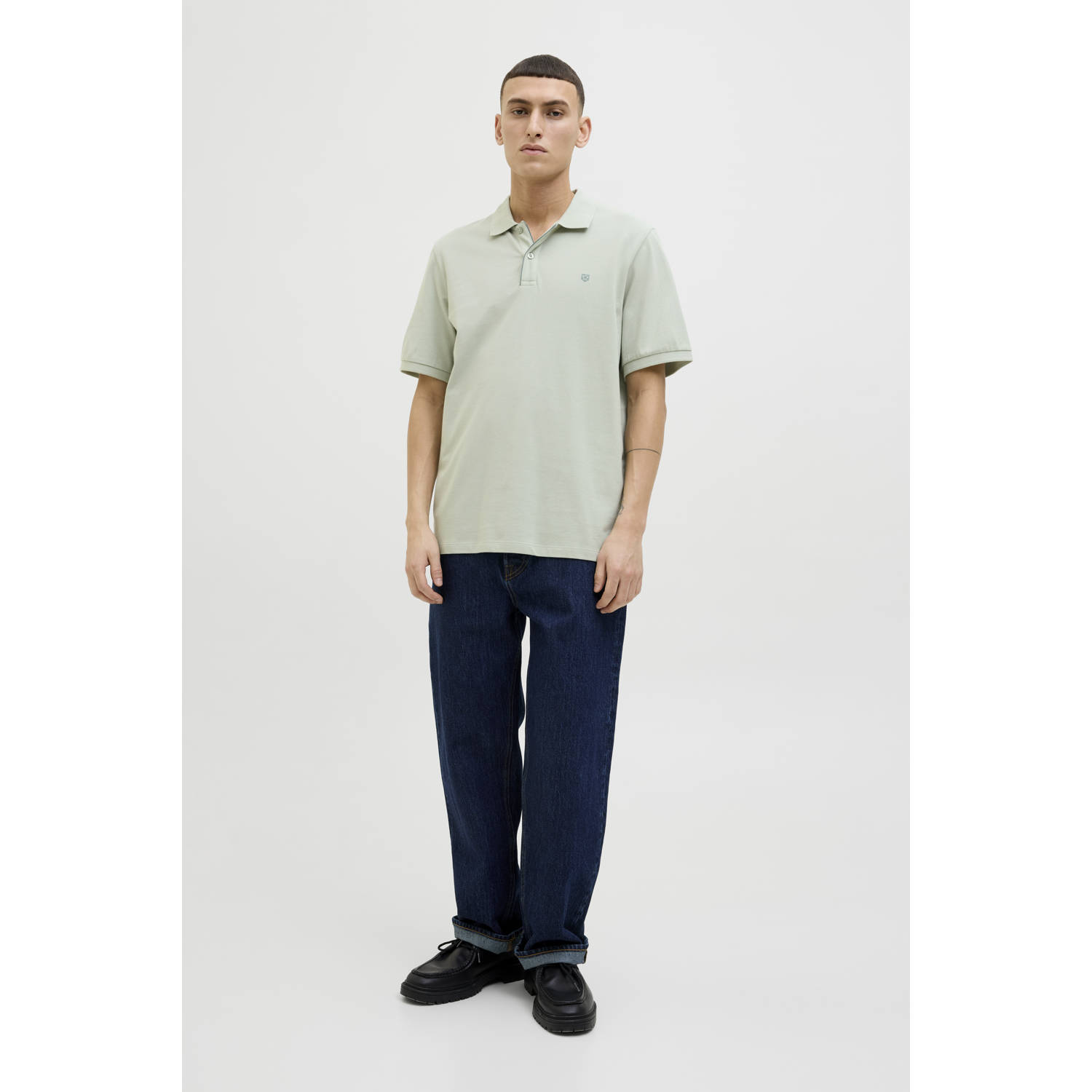 JACK & JONES PREMIUM regular polo grijsgroen