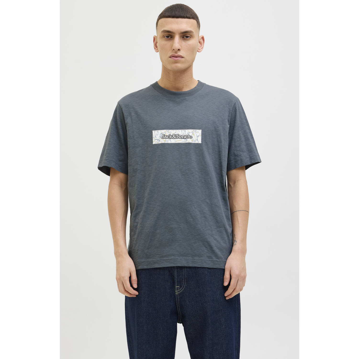 Jack & jones T-shirt met labelprint model 'SPLIT'