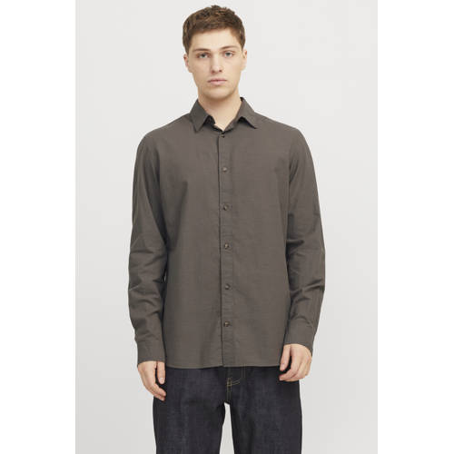 JACK & JONES ESSENTIALS casual overhemd bruin afbeelding