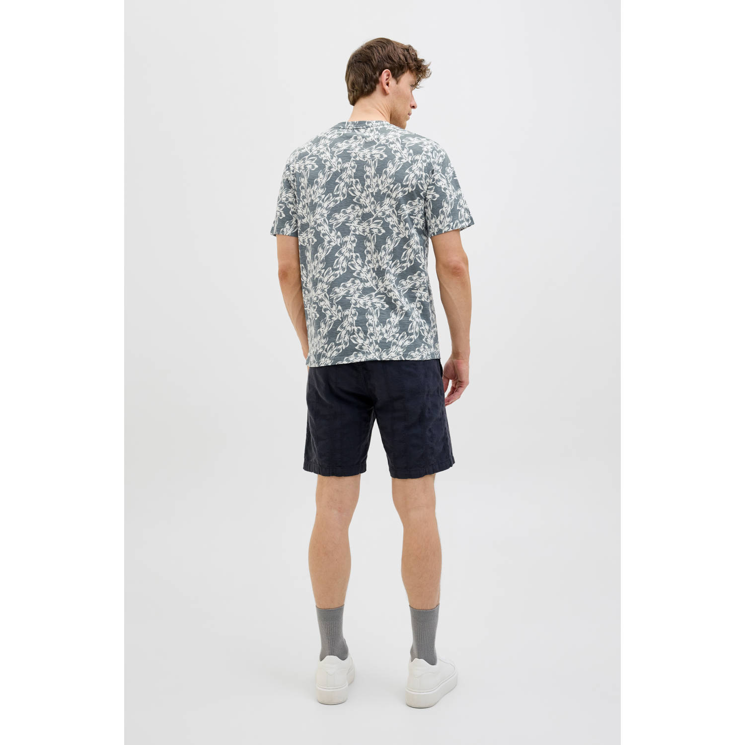 JACK & JONES ORIGINALS regular fit t-shirt JORSPLIT grijs