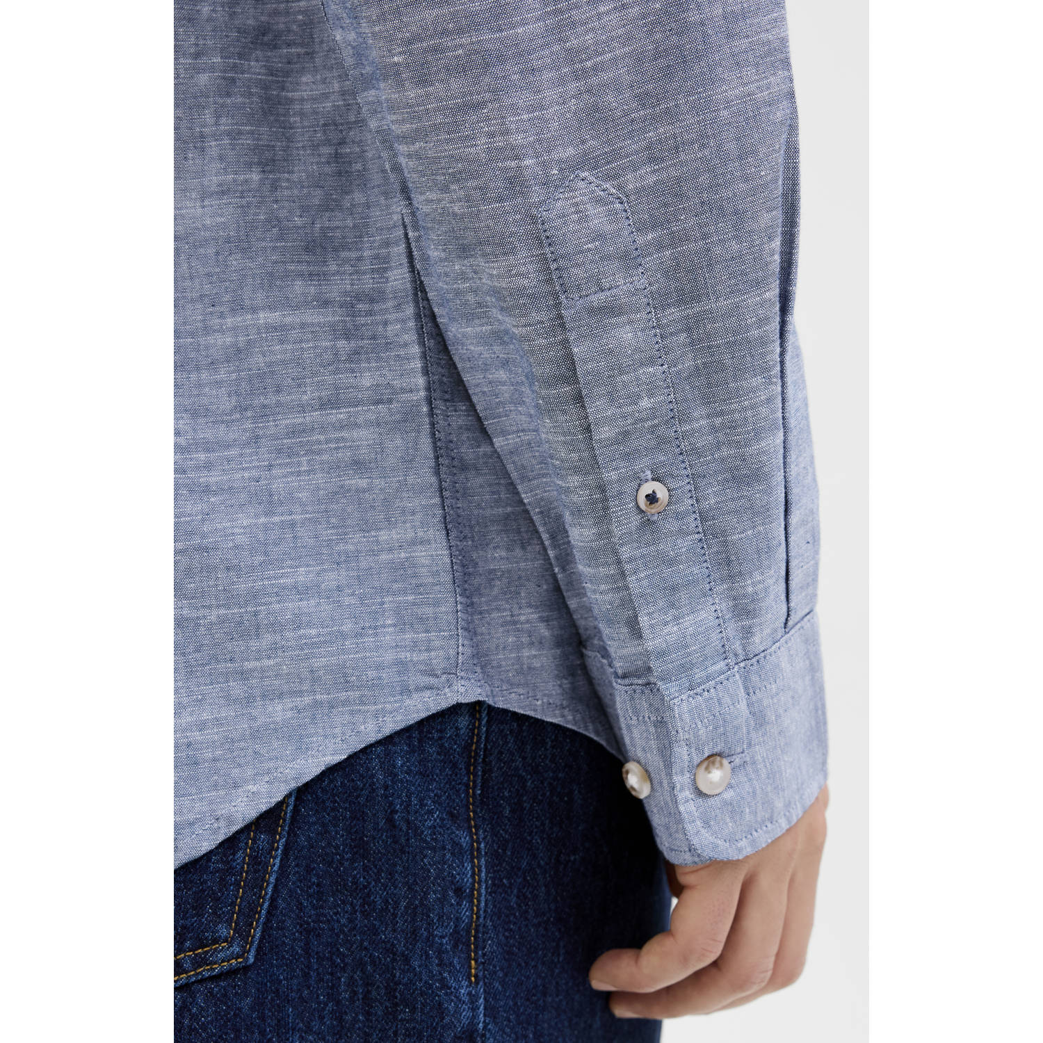 JACK & JONES ESSENTIALS casual overhemd blauw
