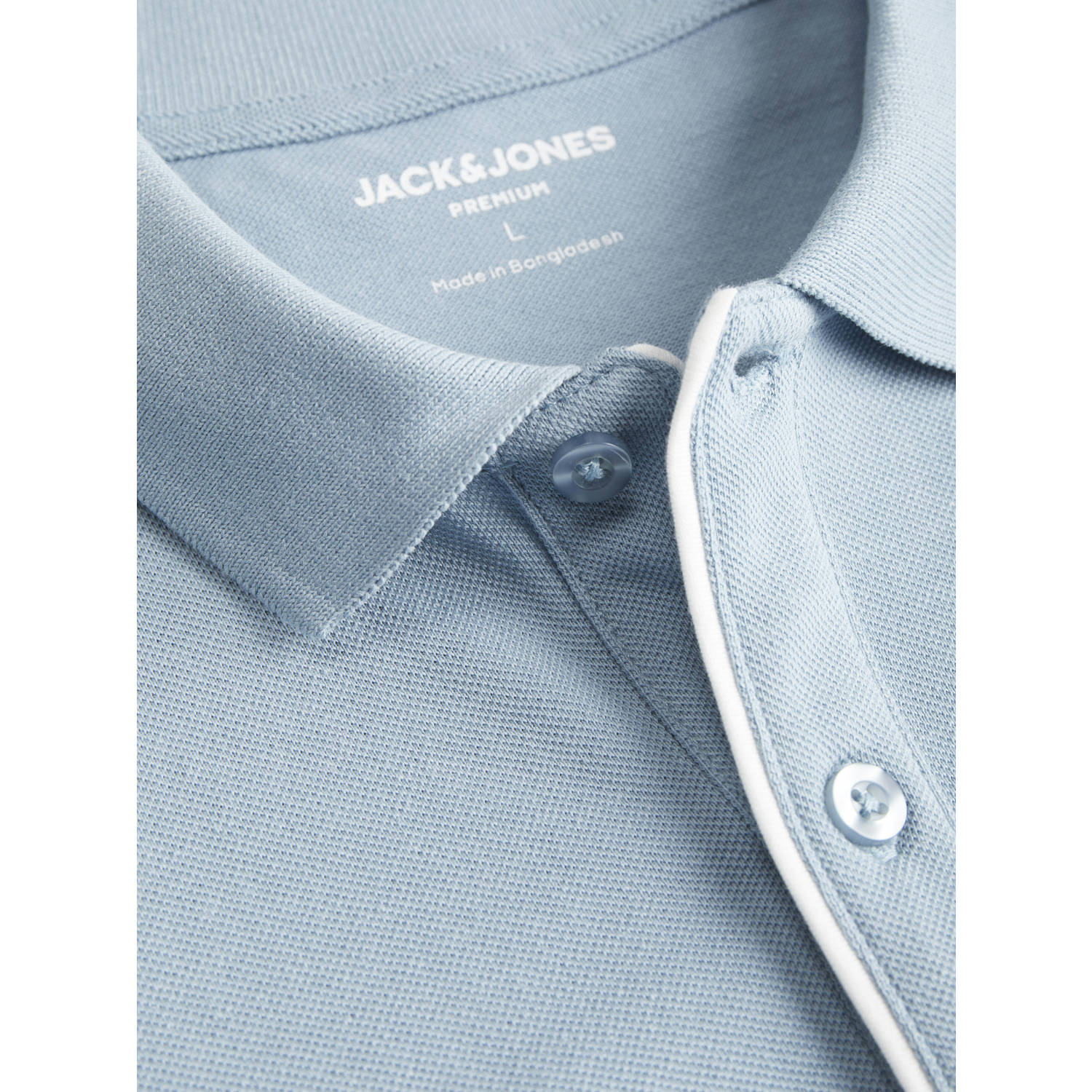 JACK & JONES PREMIUM regular polo grijsblauw