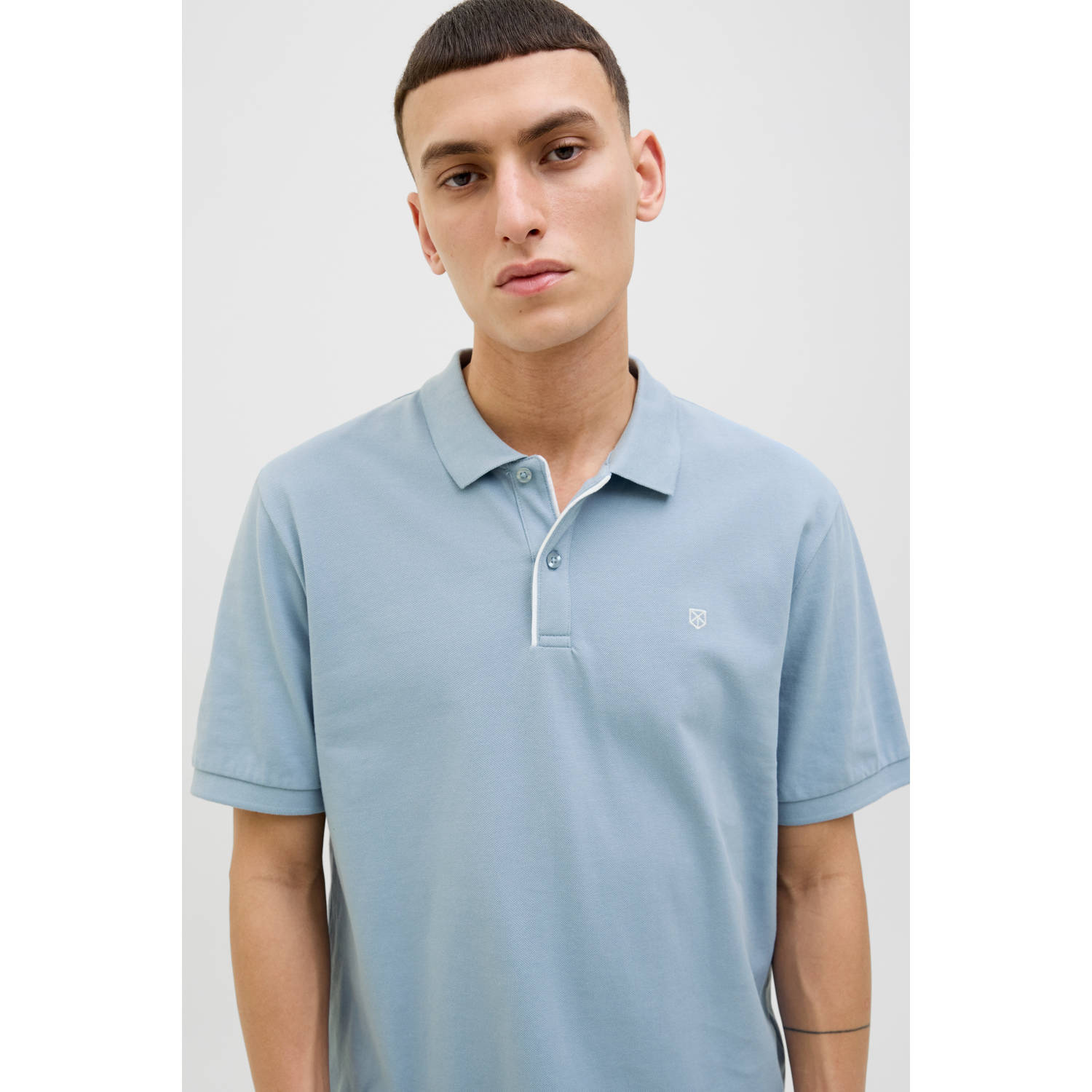 JACK & JONES PREMIUM regular polo grijsblauw