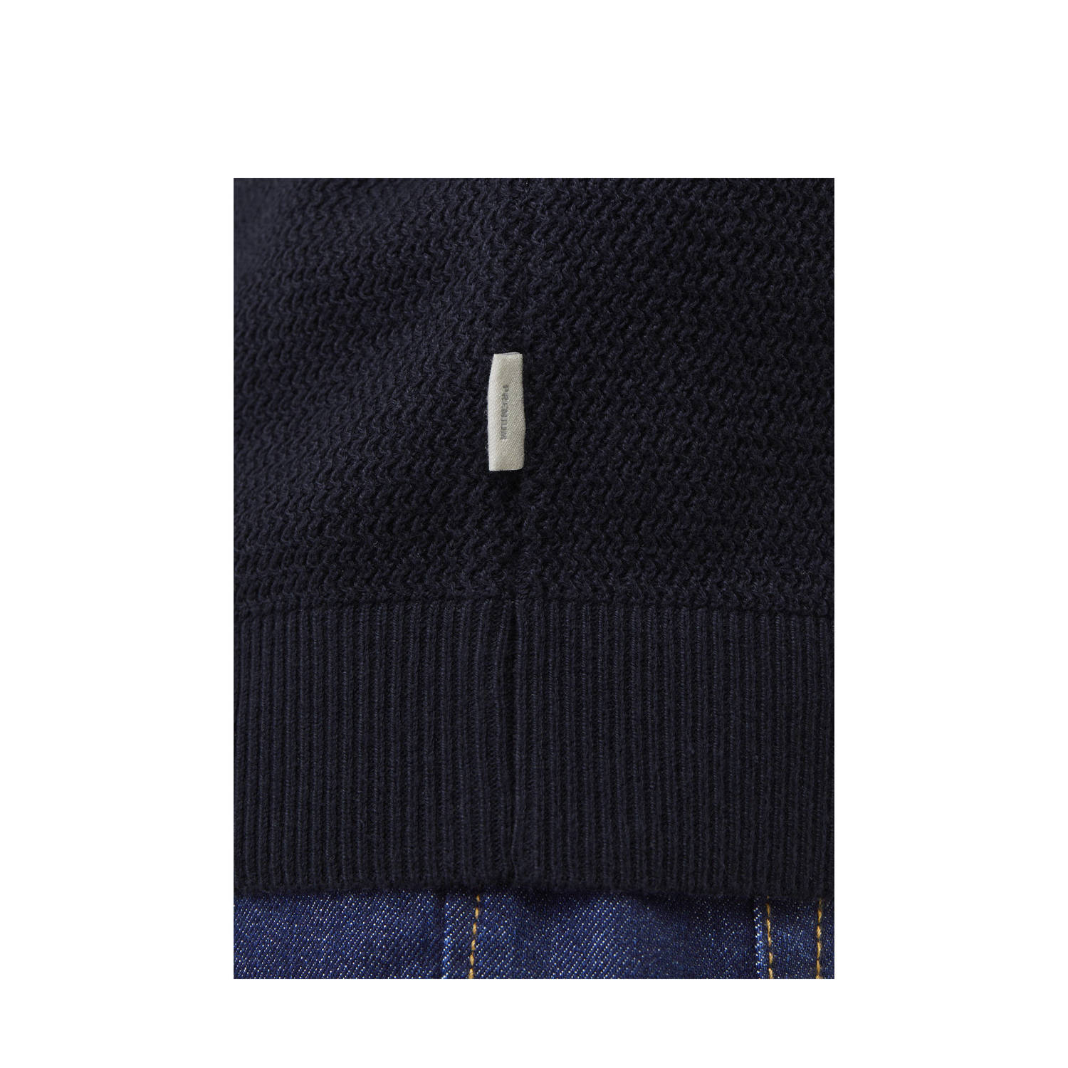 JACK & JONES PREMIUM regular polo gebreid donkerblauw