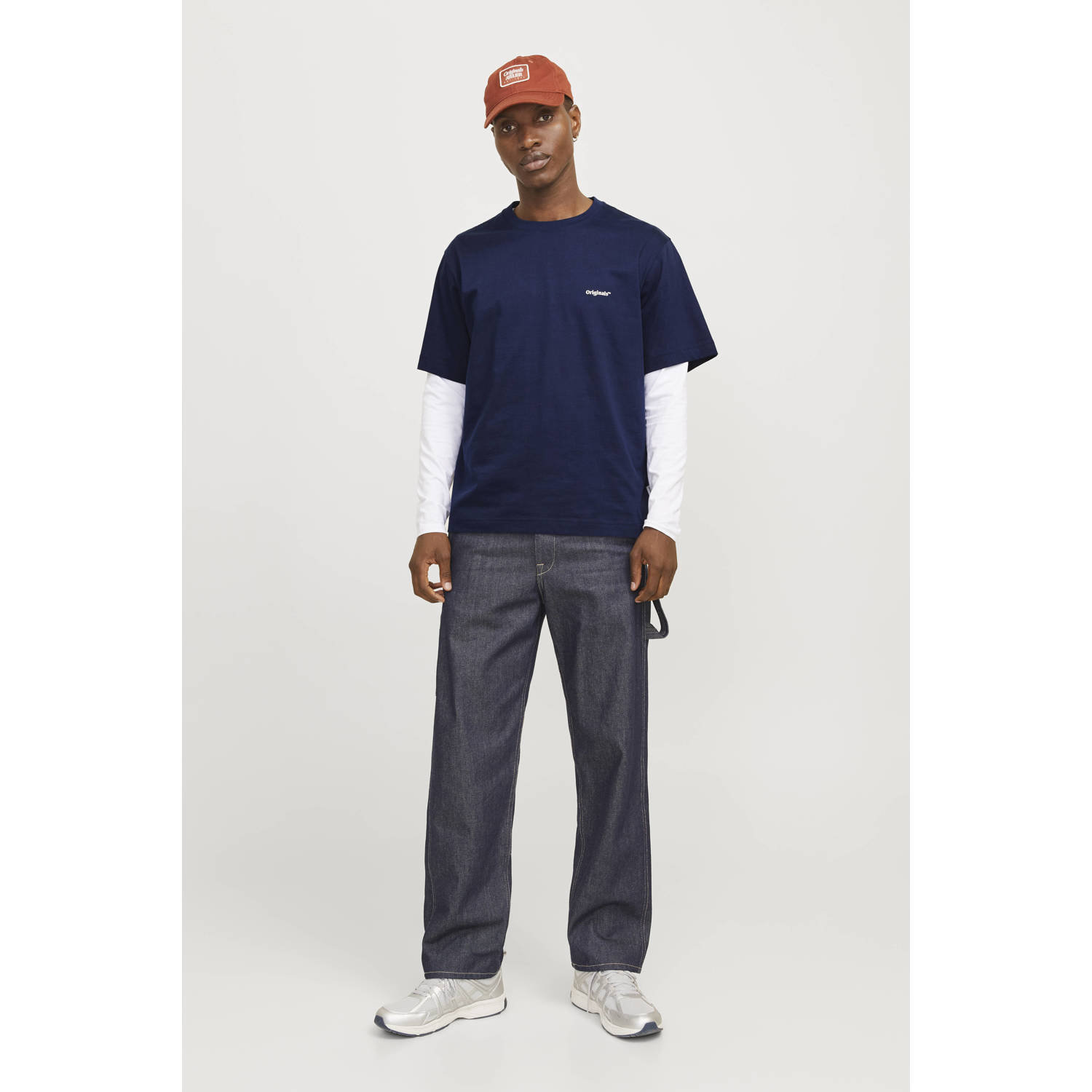 JACK & JONES ORIGINALS T-shirt donkerblauw