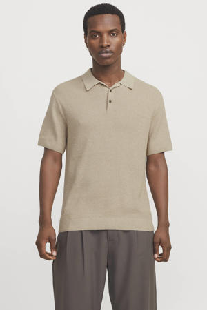 regular polo gebreid beige