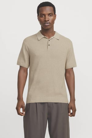 regular polo gebreid beige