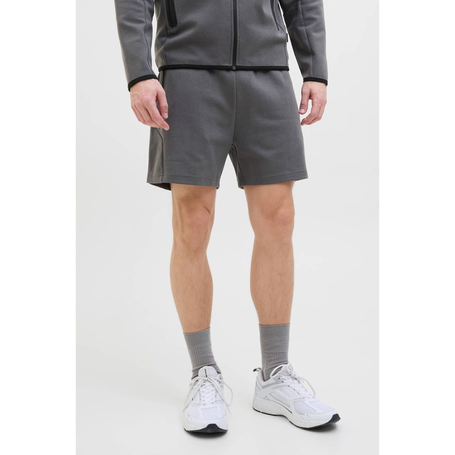 JACK & JONES PANTS STUDIO regular sweatshort grijs