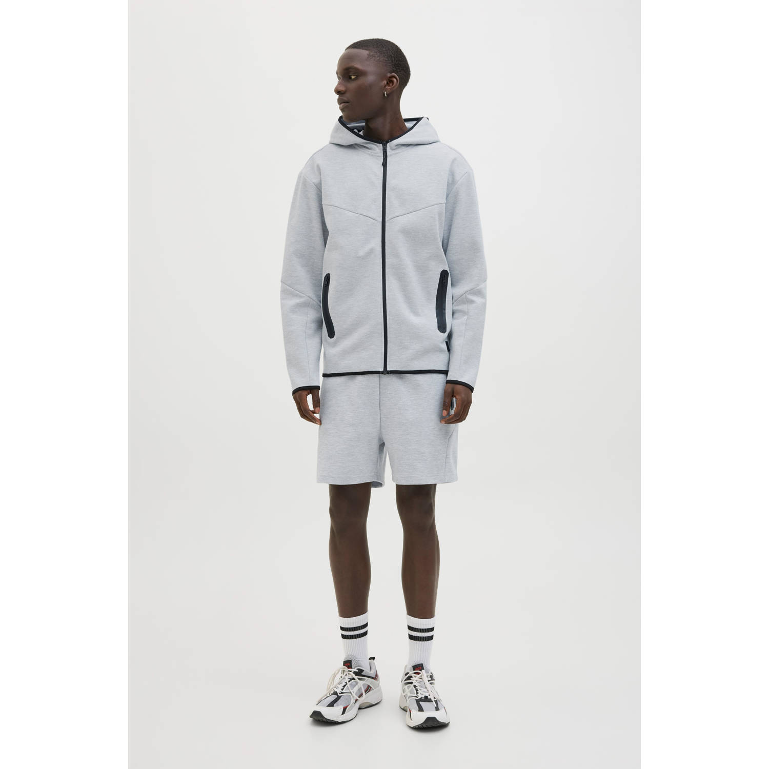 JACK & JONES PANTS STUDIO regular sweatshort lichtgrijs