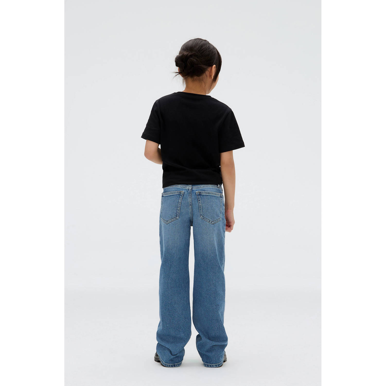 Calvin Klein high waist wide leg jeans medium blue denim