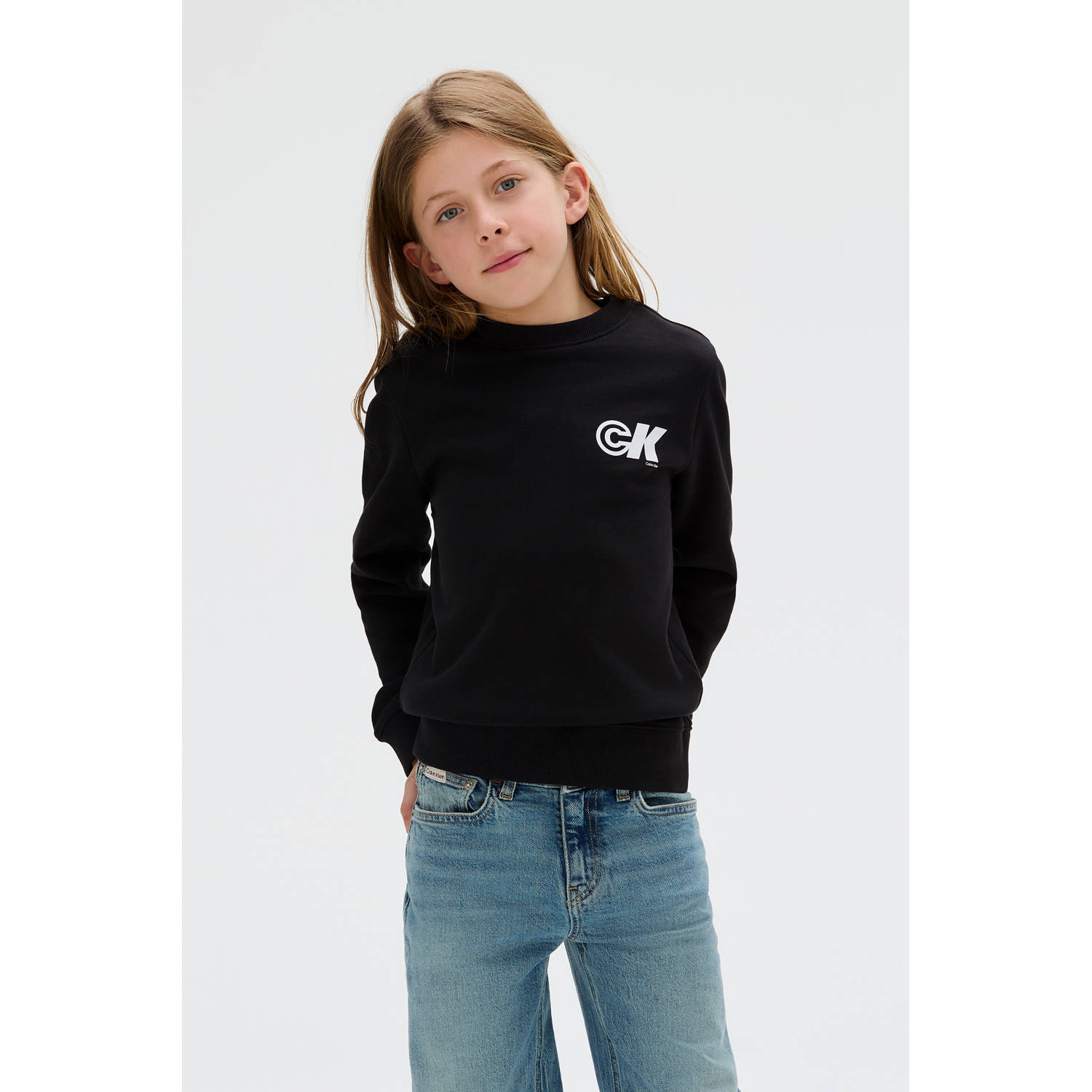 Calvin Klein Jeans Sweatshirt met labelprint en ronde hals