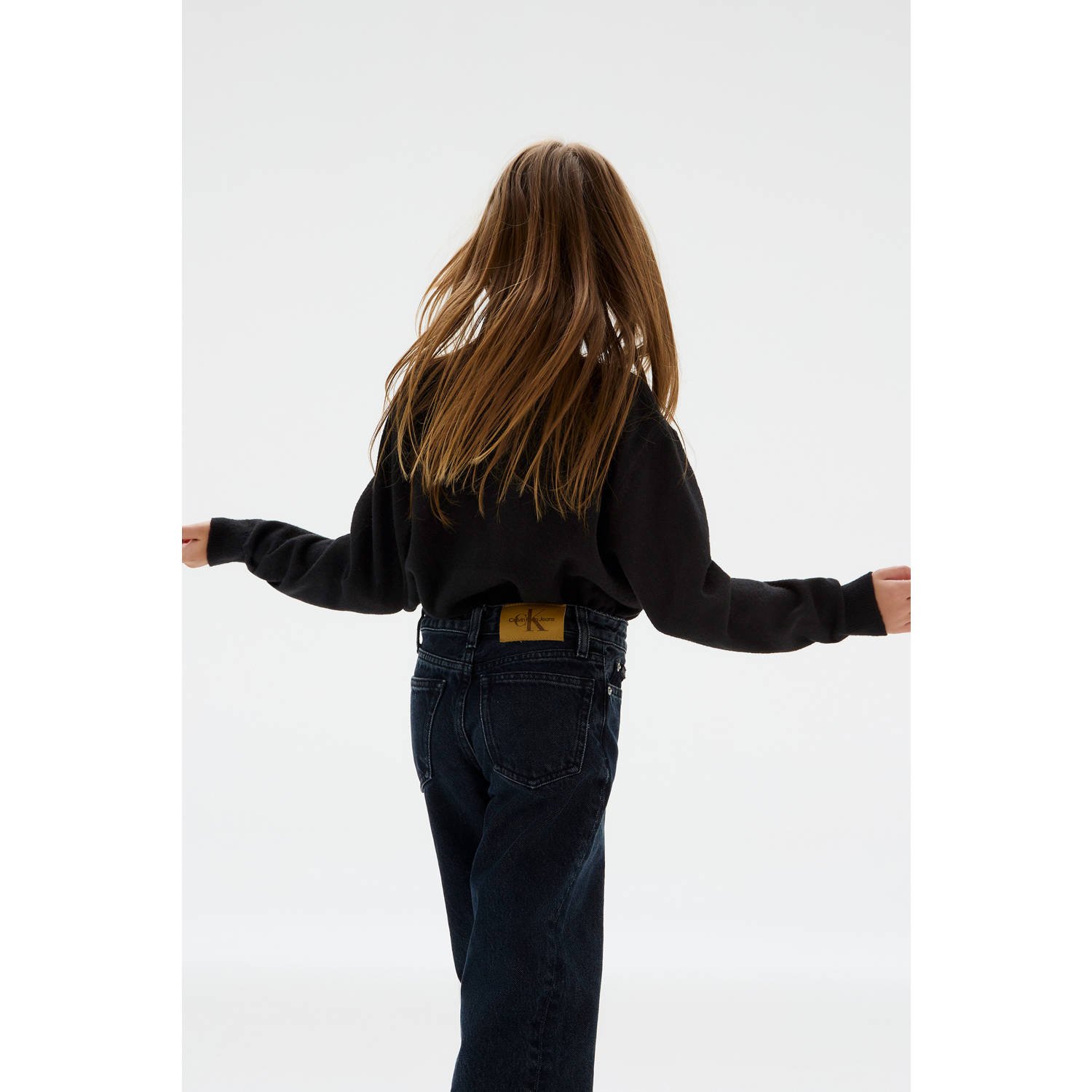 Calvin Klein wide leg jeans dark blue denim