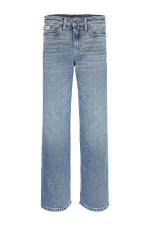 straight leg jeans medium blue denim