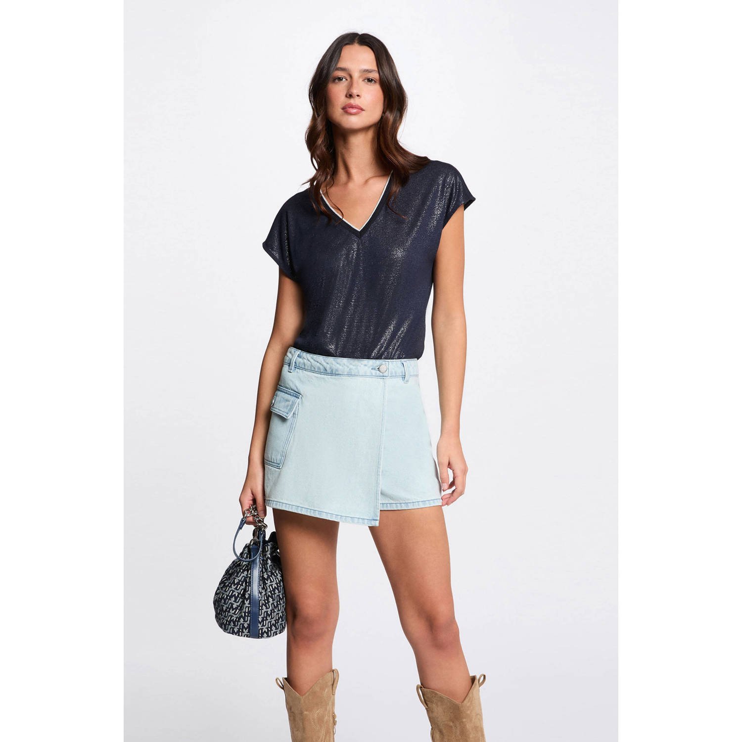 Morgan denim spijkerrok light blue denim