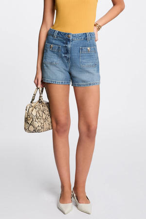 denim regular waist short medium blue denim