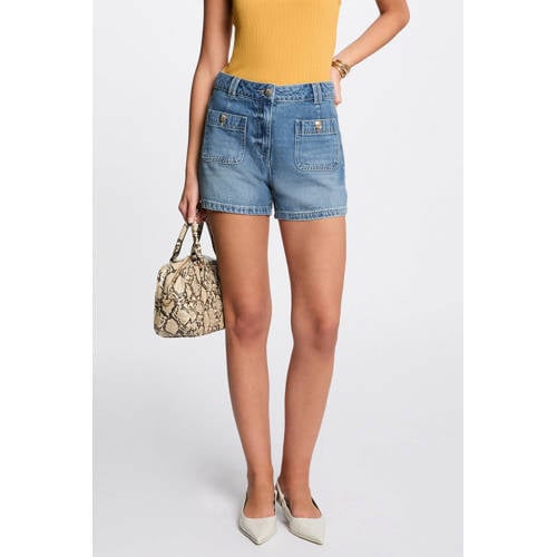 Morgan denim regular waist short medium blue denim afbeelding