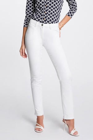 slim regular waist broek wit