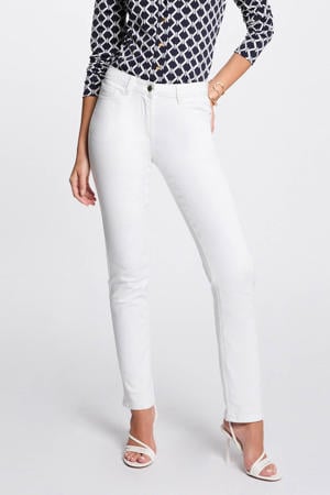 slim regular waist broek wit
