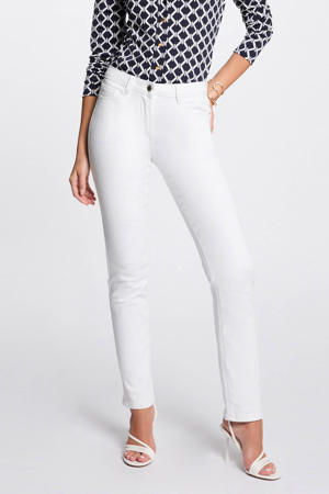 slim regular waist broek wit