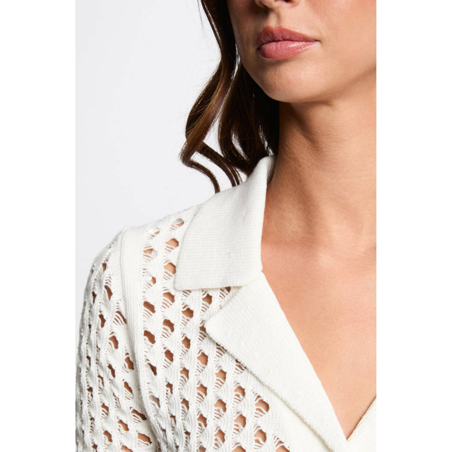 Morgan gebreid vest wit