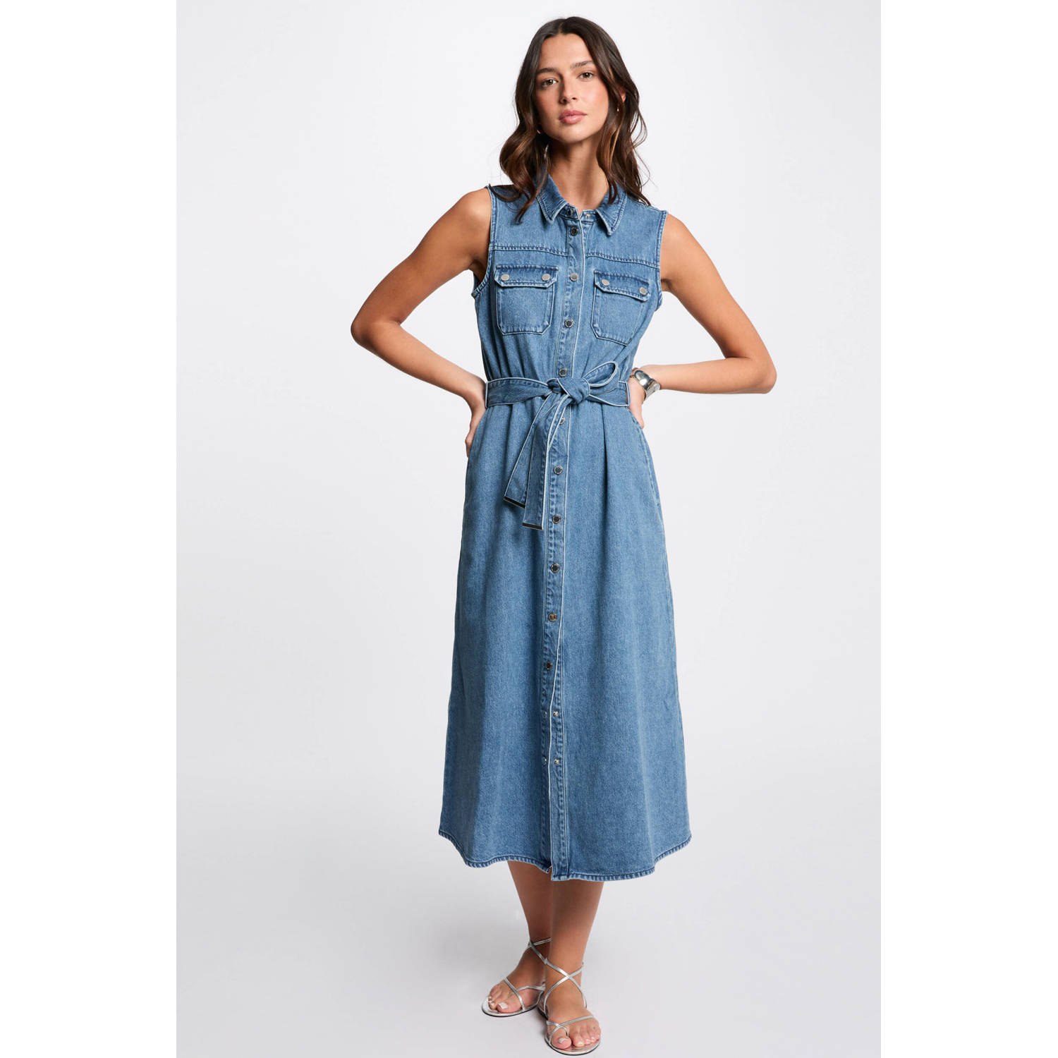 Morgan denim spijkerjurk medium blue denim