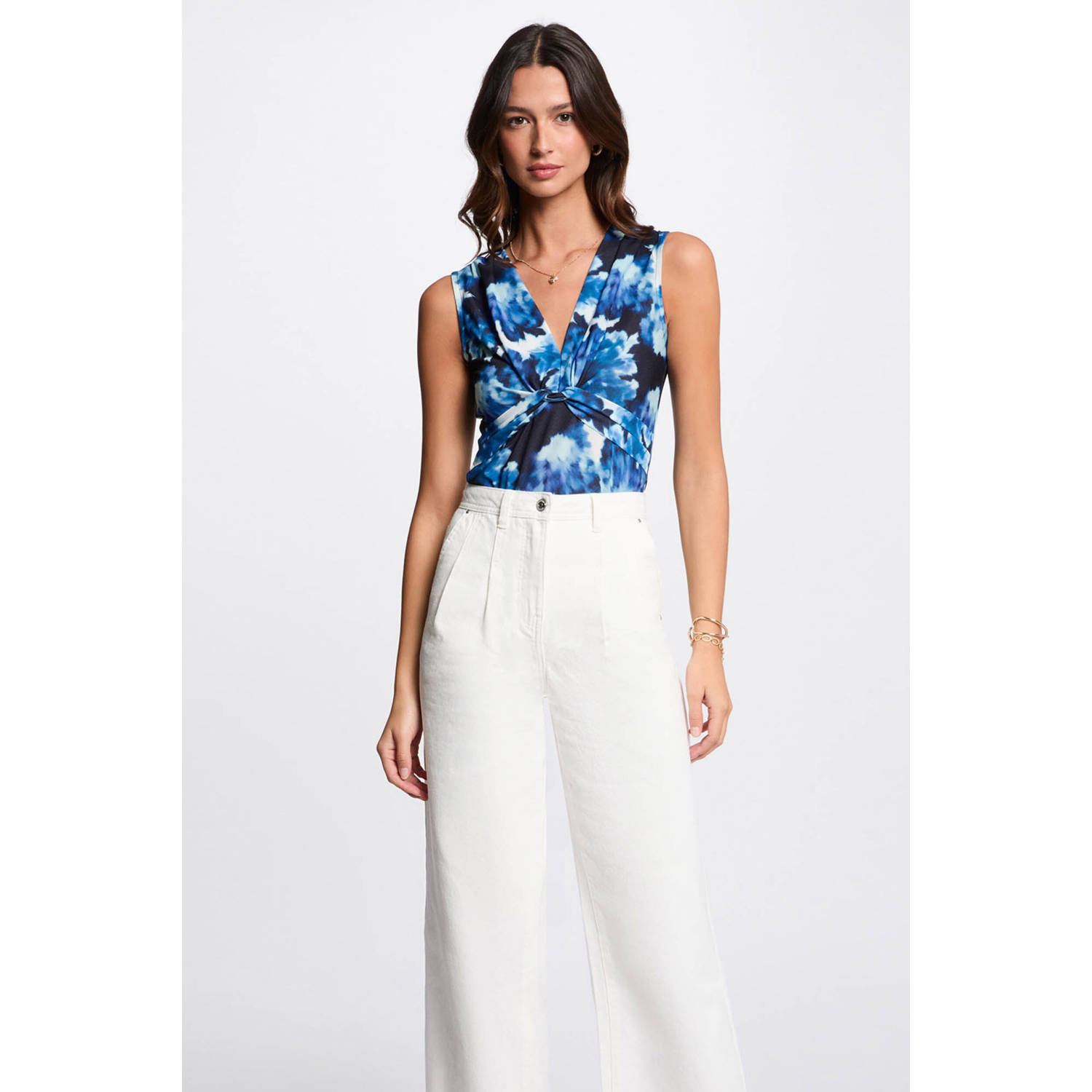 Morgan mouwloze top blauw
