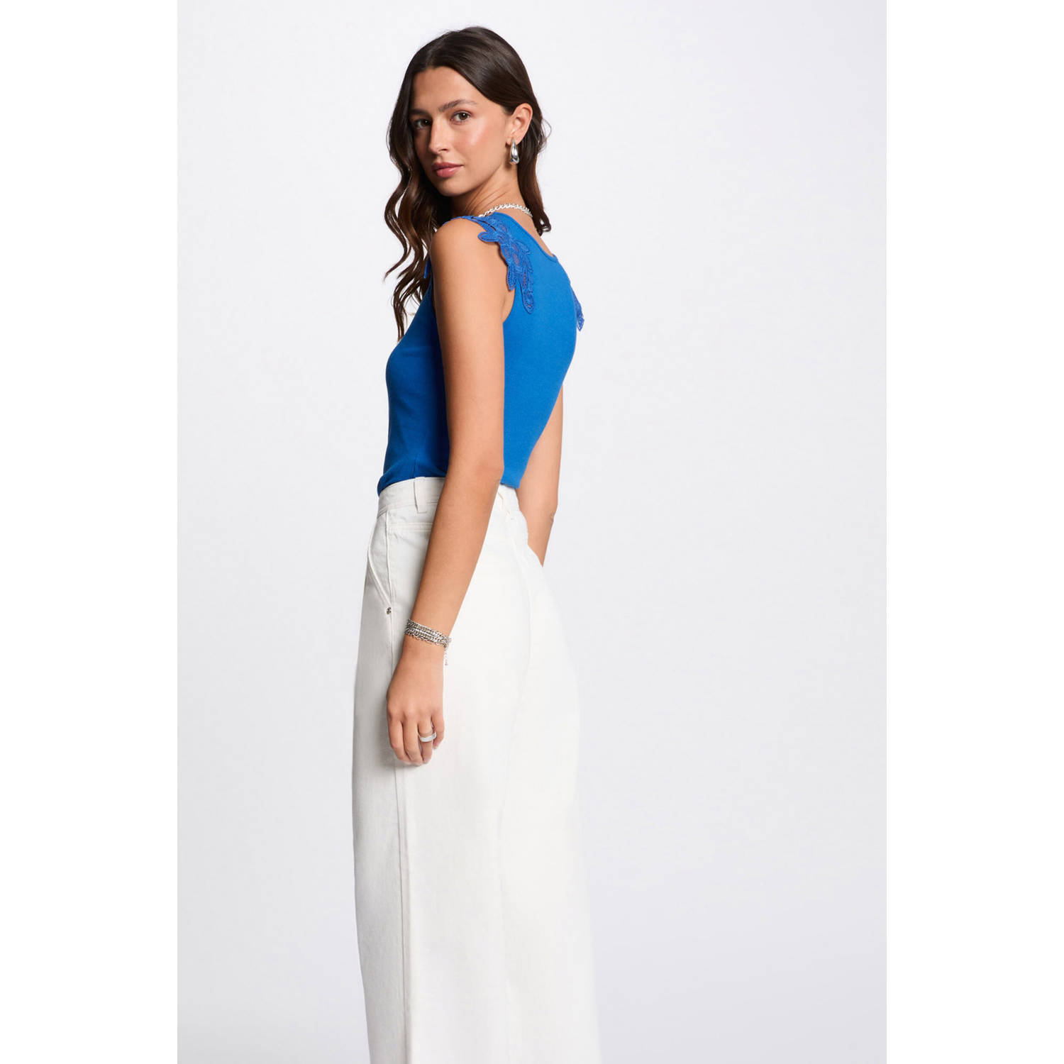Morgan mouwloze top blauw