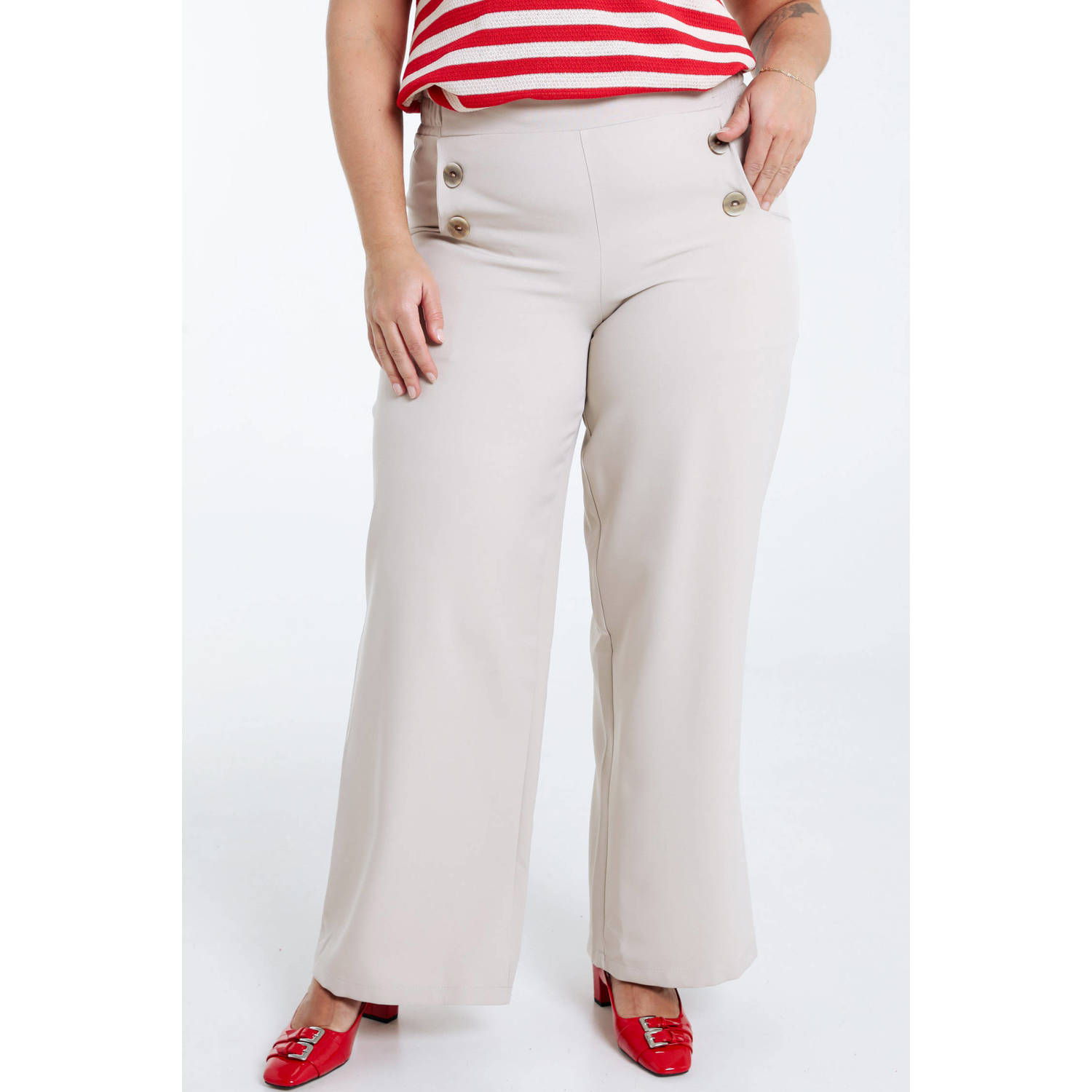 Paprika high waist pantalon beige