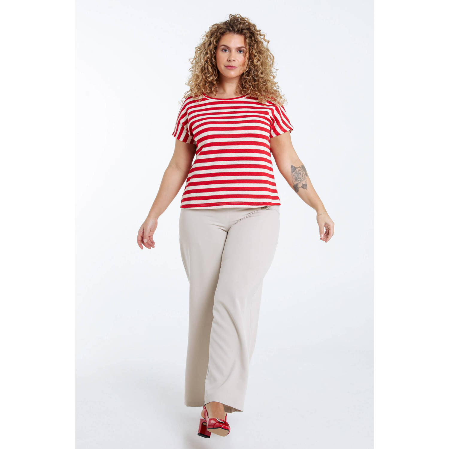 Paprika T-shirt rood fijn gebreid
