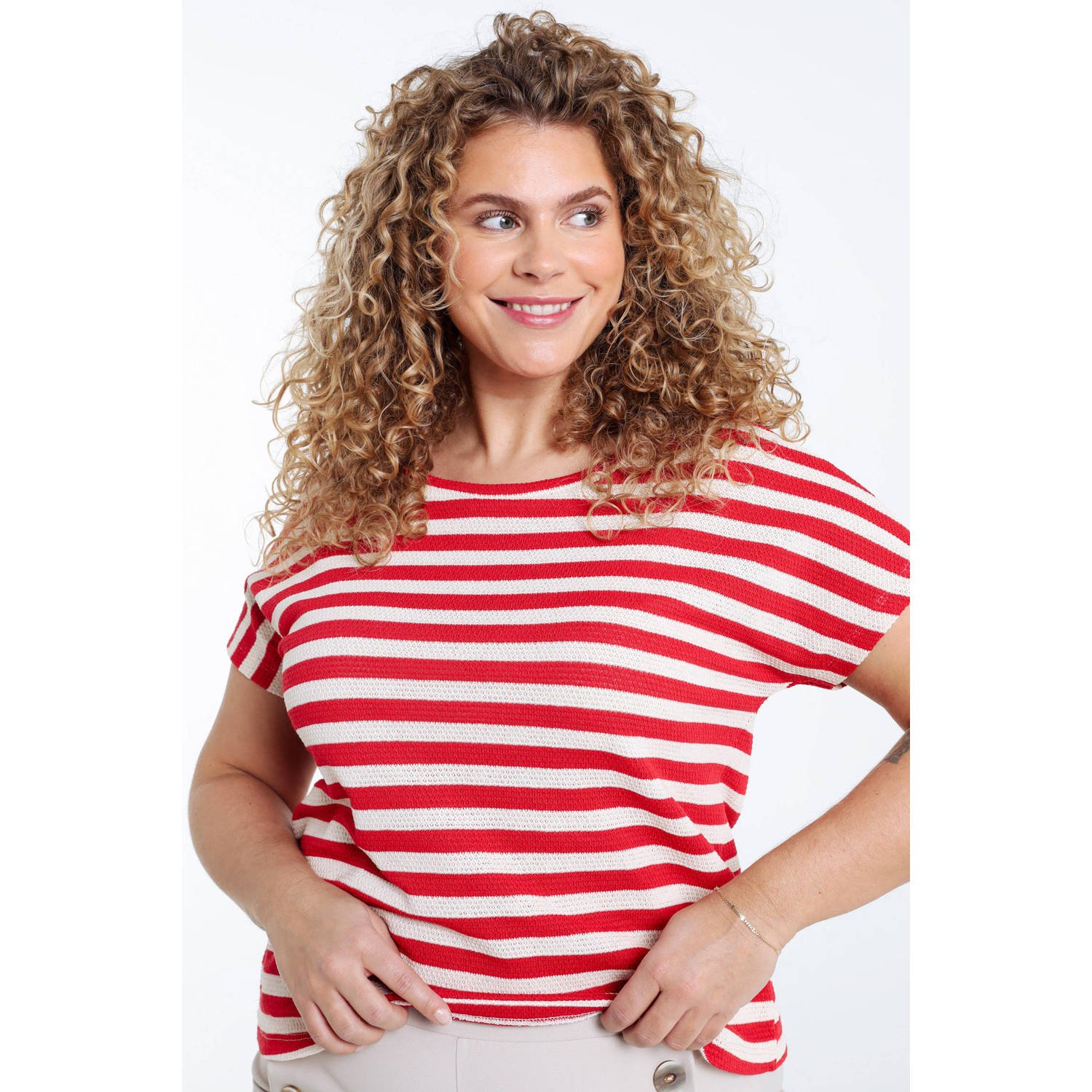 Paprika T-shirt rood fijn gebreid