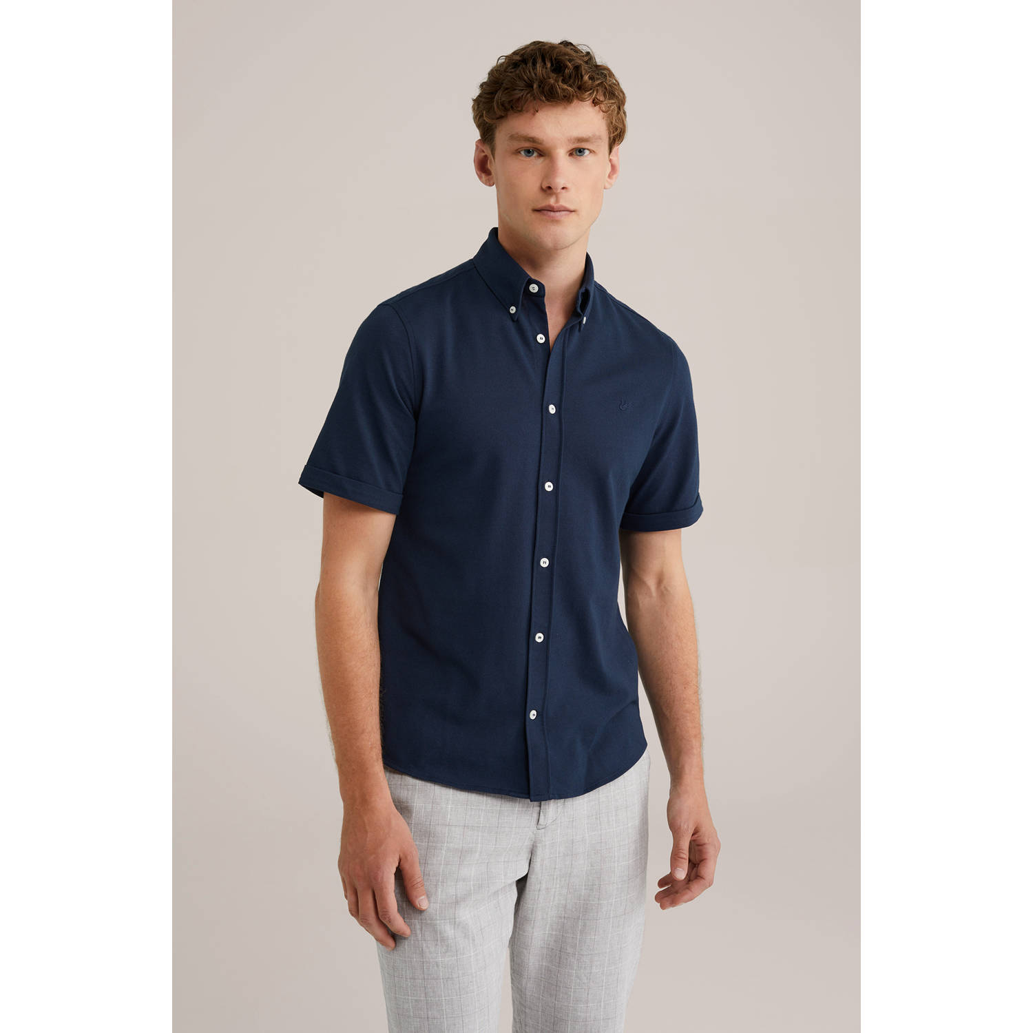 WE Fashion WE Fundamentals slim fit overhemd heavy blue
