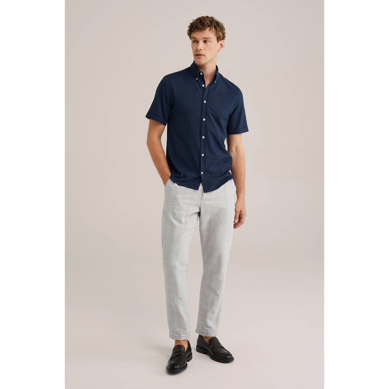 WE Fashion WE Fundamentals slim fit overhemd heavy blue