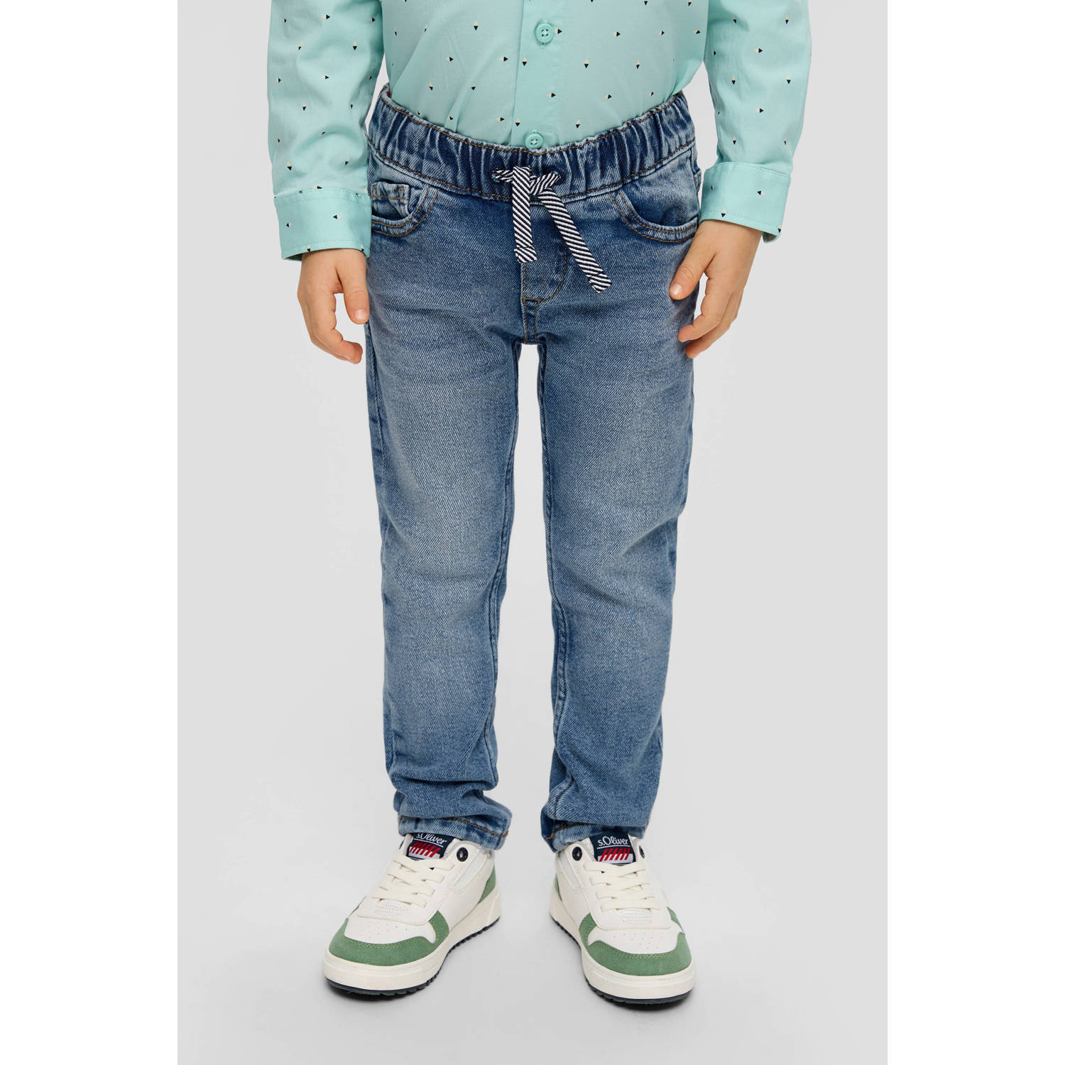 S.Oliver RED LABEL Slim fit jeans met elastische band en tunnelkoord