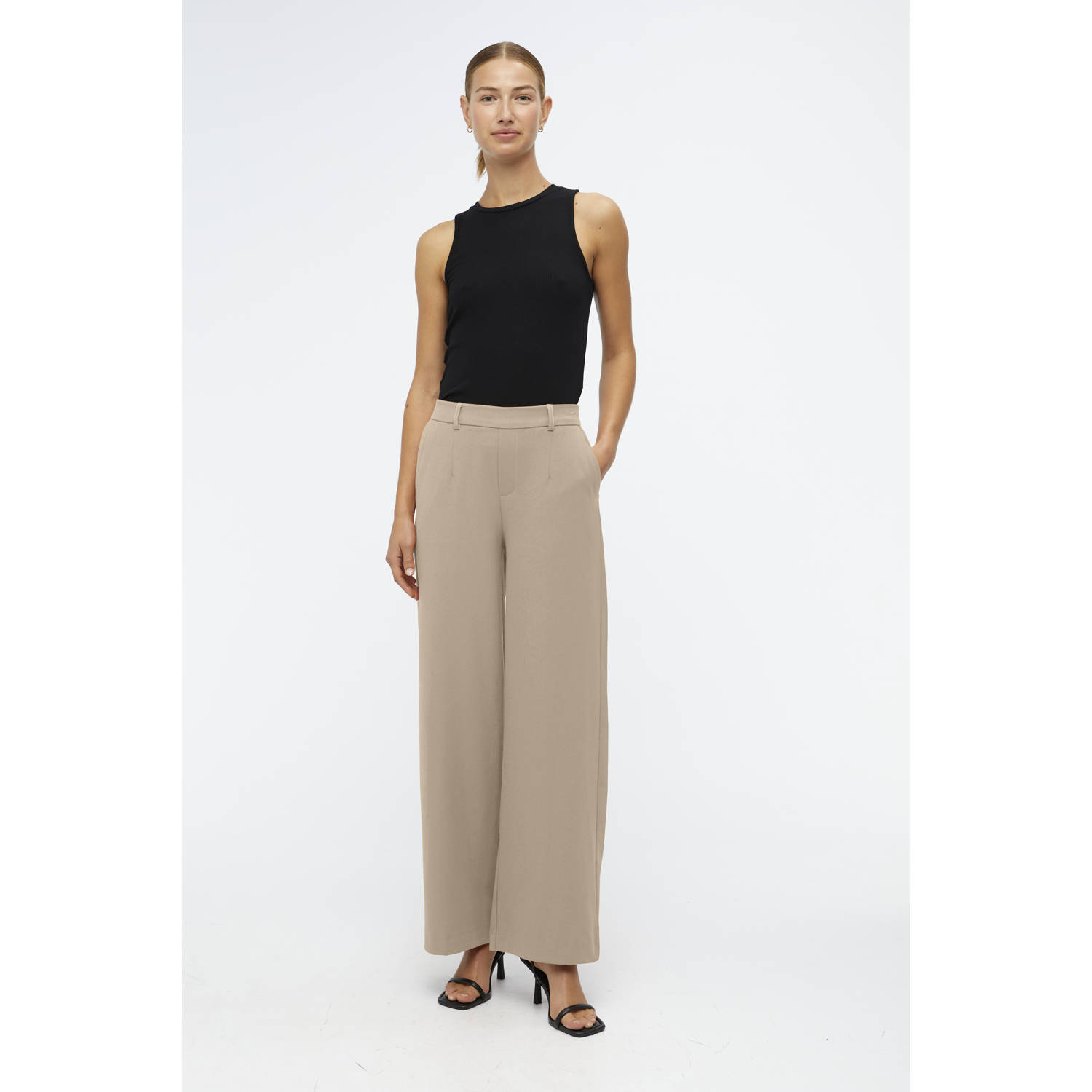 OBJECT wide leg regular waist pantalon