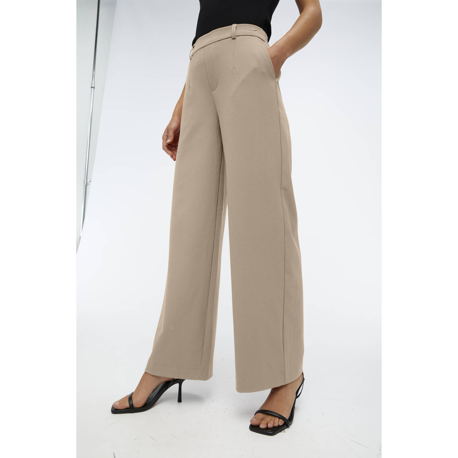 OBJECT wide leg regular waist pantalon