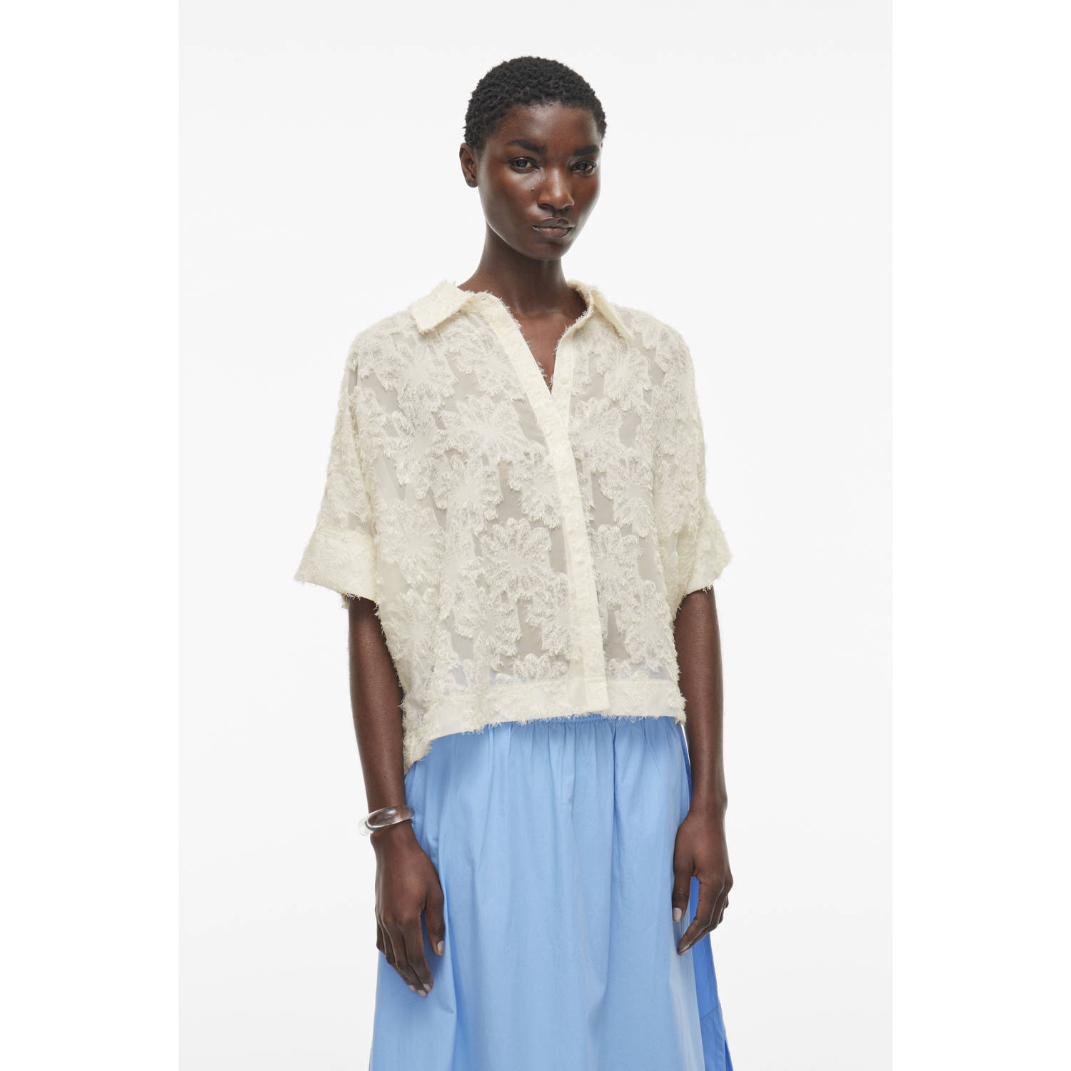 ROUGE EDIT Dames Blouses Roukyoto 2 4 Shirt Wit