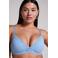Hunkemöller niet-voorgevormde bh zonder beugel Lola met ribstructuur blauw
