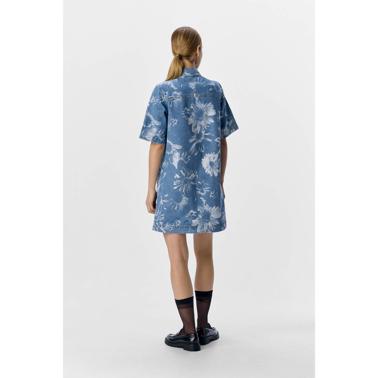 OBJECT blousejurk medium blue denim