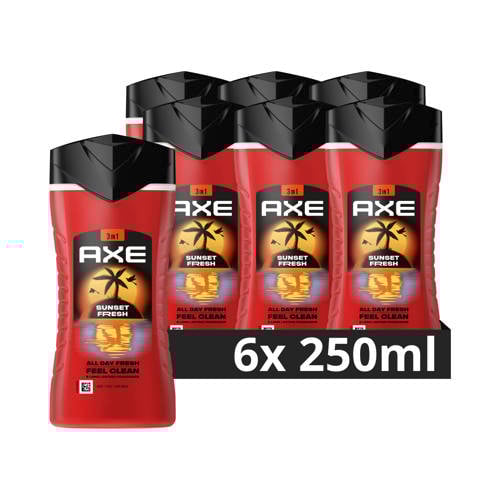 Wehkamp Axe Sunset Fresh 3-in-1 douchegel - 6 x 250 ml aanbieding