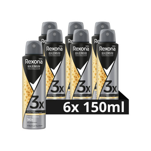 Rexona Men Maximum Protection Sport Defence anti-transpirant spray - 6 x 150 ml afbeelding