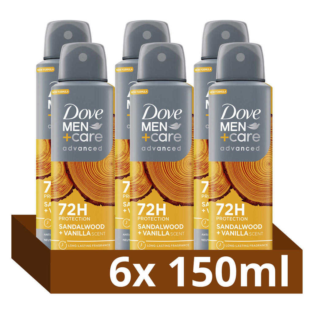 Dove Men+Care Advanced Sandalwood + Vanilla anti-transpirant deodorant spray - 6 x 150 ml