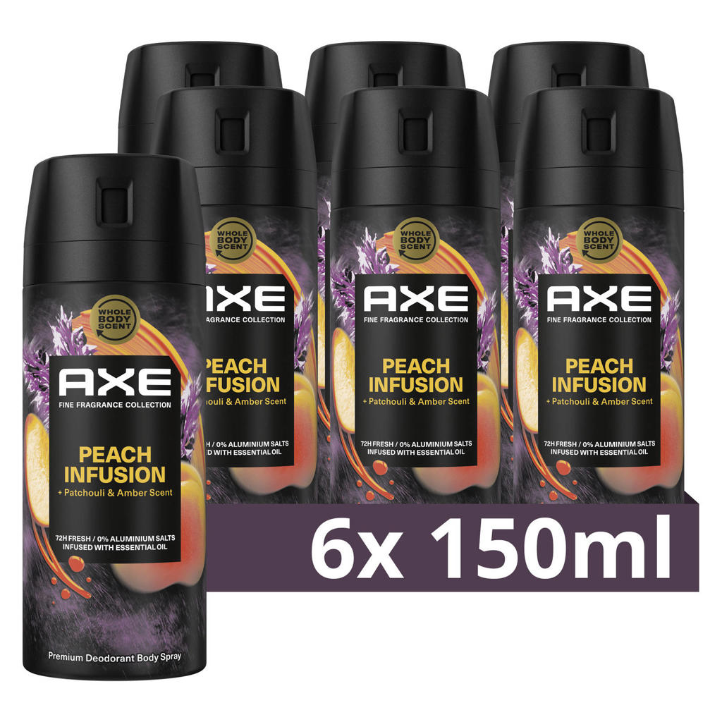 Axe Fine Fragrance Collection Peach Infusion Premium deodorant bodyspray - 6 x 150 ml