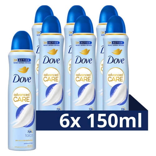 Dove Advanced Care Talco anti-transpirant deodorant spray - 6 x 150 ml afbeelding