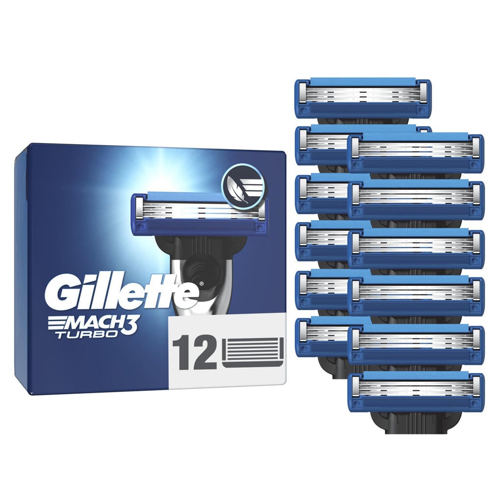 Gillette Mach3 Turbo Scheermesjes - 12 stuks
