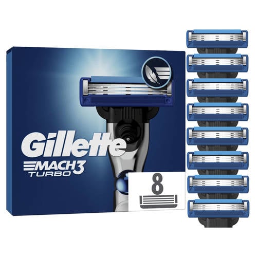 Gillette Mach3 Turbo Scheermesjes - 8 stuks afbeelding