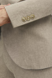 thumbnail: JACK & JONES PREMIUM gemêleerd slim fit colbert JPRRIVIERA met linnen beige