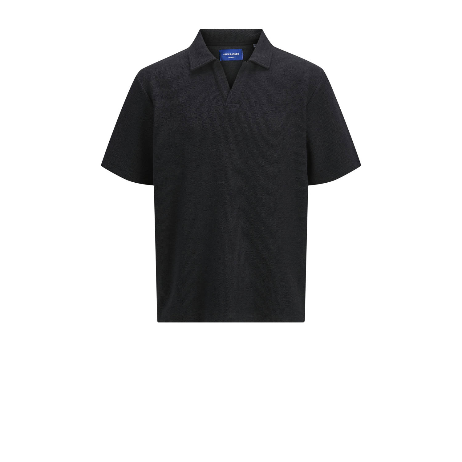 JACK & JONES ORIGINALS relaxed polo en short met textuur zwart