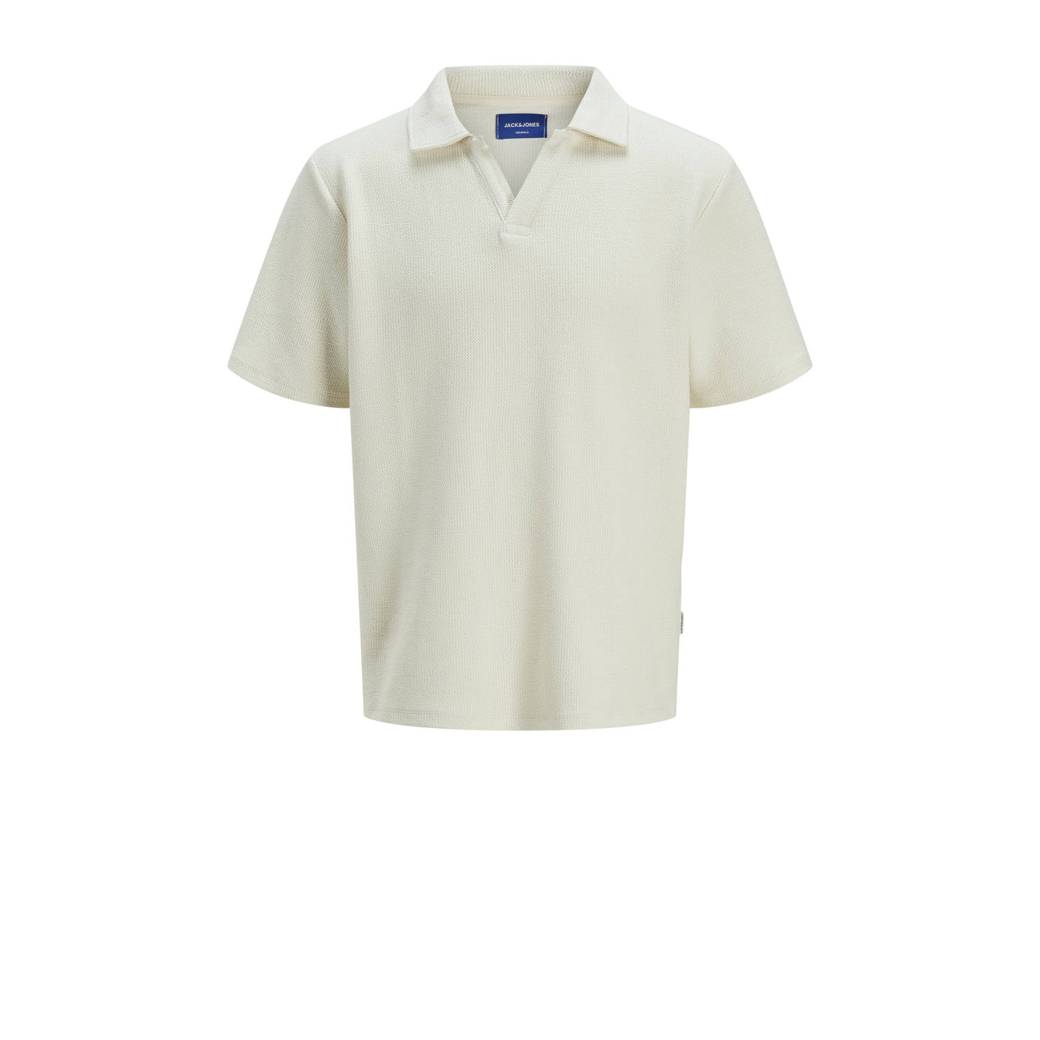 JACK & JONES ORIGINALS relaxed polo en short met textuur ecru
