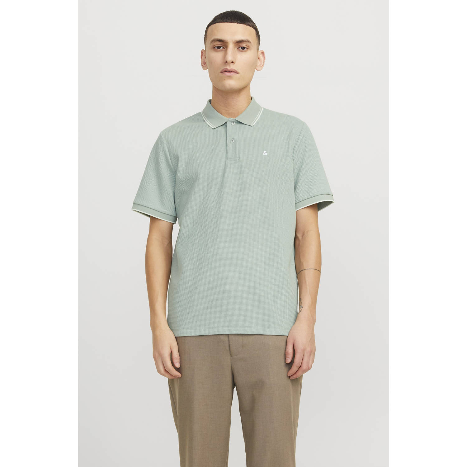 JACK & JONES ESSENTIALS regular polo donkerblauw groen (set van 2)