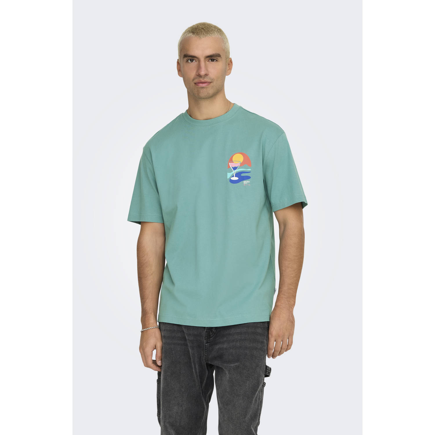 ONLY & SONS T-shirt turquoise